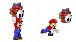Mario throwing shy guy Meme Template