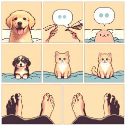 cute puppy with speech bubble, moves to cute kitty with speech b Meme Template