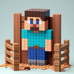 steve de minecraft bloquer dans une barriere Meme Template