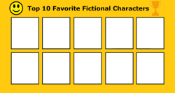 top 10 favorite fictional characters Meme Template