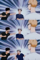 Tsuki, Bokuto, and Kuroo Meme Template