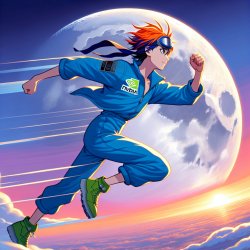Naruto running nvda to the moon Meme Template