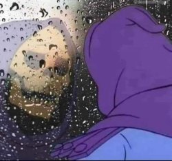 SKELETOR, DEEP THOUGHTS, RAIN ON WINDOW Meme Template