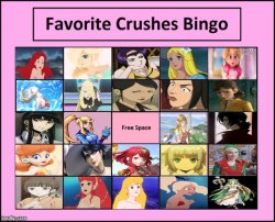 favorite crushes bingo Meme Template
