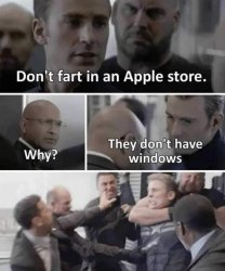 Don't fart in an Apple store Meme Template