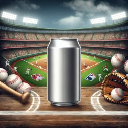 Blank Soda Can with baseball theme background Meme Template