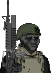 an Eroican (Furry-Supporter) City-Resistance Soldier(w/M16A2/203 Meme Template