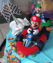 Mario and Luigi Karting toward chaos Meme Template