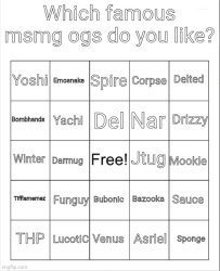 Which famous msmg ogs do you like Meme Template