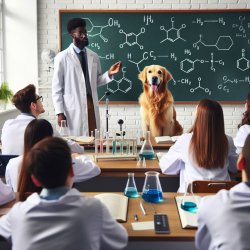 When the dog starts talking on lessons in chemistry Meme Template