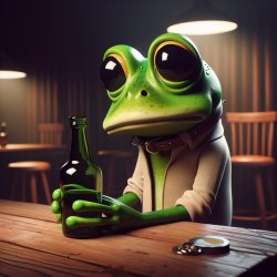 Frog as an alcoholic Meme Template