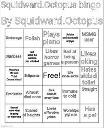 Squidward.Octopus bingo Meme Template