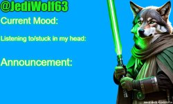JediWolf63's Announcement Template Meme Template