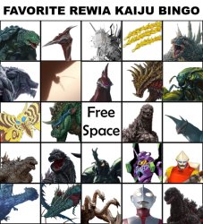 Favorite Reiwa Kaiju Bingo Meme Template