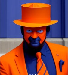 Orange face faker blue man Meme Template
