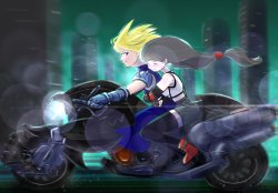 Cloud x Tifa bike Meme Template