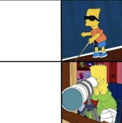 Bart Simpson blind - see everything Meme Template