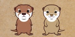 Otter Kotaro And Hana Cute Design Meme Template