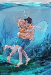 Percabeth Underwater Kiss Meme Template