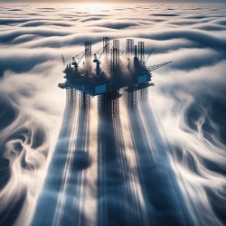 Oilrig surrounded of fog Meme Template