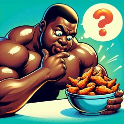 big black dude looking at a bowl of chicken Meme Template