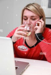 drunk woman computer Meme Template