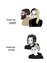 People who read vs write Meme Template