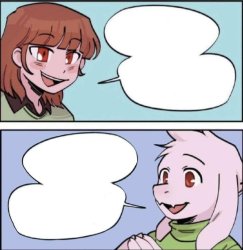 Chara and Asriel Talking Meme Template