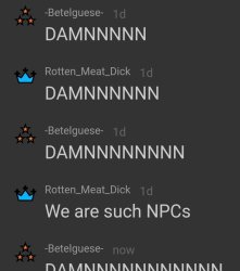 Emosnake and Corpse being NPCs Meme Template