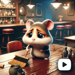 Sad hamster tiktok meme cleaning a pub Meme Template