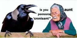 trying to pronounce crossient, show with crow's aunt , funny mem Meme Template