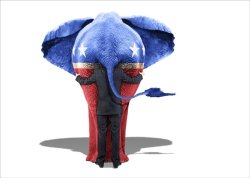 Republican with his head up an elephant's behind Meme Template