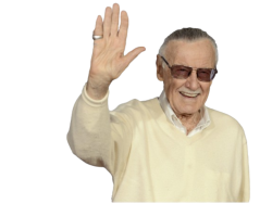 Stan Lee Waving High Transparent Background Meme Template