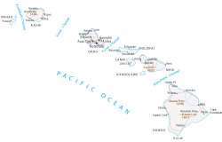 Map of Hawaii - Islands and Cities - GIS Geography Meme Template