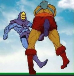 Skeletor kick in the balls Meme Template