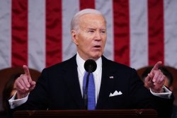 President Joe Biden giving State of the Union address. Meme Template