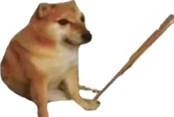 Doge dog with bat Meme Template