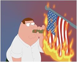 Lighting a Cigar on Burning Flag Meme Template