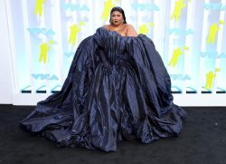 Lizzo wearing a tarp Meme Template