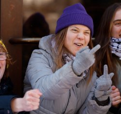 Greta flipping the bird Meme Template