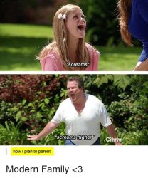 Shouting girl modern family Meme Template