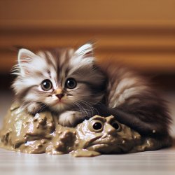 Cute kitten sitting on a poo Meme Template