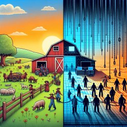 Happy farm vs digital prison Meme Template