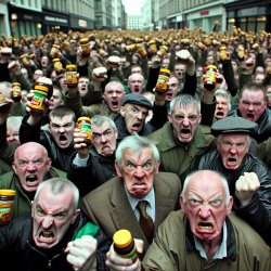 Angry Irish mob with gravy granule tubes Meme Template
