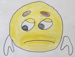 Badly drawn sad emoji Meme Template