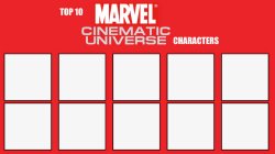 Top 10 MCU characters Meme Template