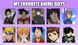 my favorite anime boys Meme Template