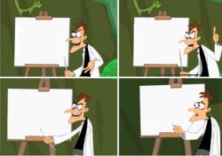 Doofenshmirtz Four Easels Meme Template