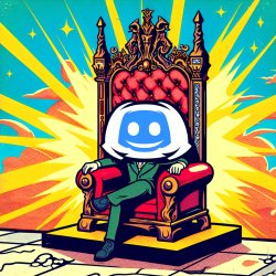 Discord server sitting on a throne Meme Template