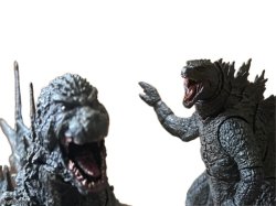 Godzilla Minus One and Legendary Godzilla pointing Meme Template